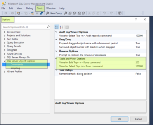 How to change Select top 1000 rows to custom number in SSMS